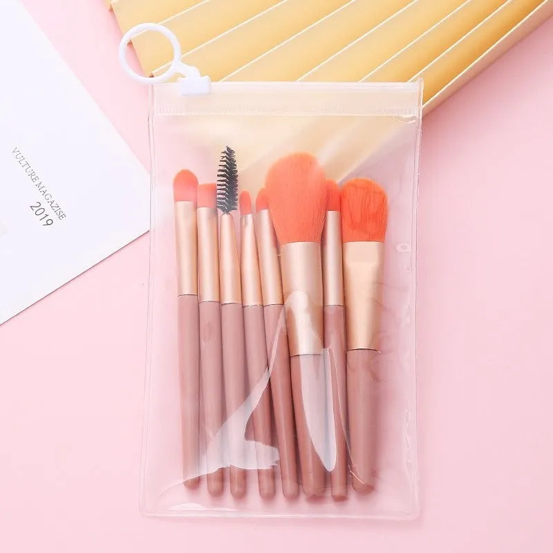 8 Pcs High Quality Mini Makeup Brush Set Cosmetics Professional Face Powder Soft Brushes Eye Shadow Foundation Powder Eyelash Lip Concealer Blush Makeup Brushes Set Kit