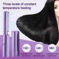 Rechargeable Hair Straightener, Mini Portable Hair Straightener Brush, USB Enhanced Ionic Straightening Comb with LCD Temperature Display, Cordless Small Hair Straightener Comb for Home & Travel
