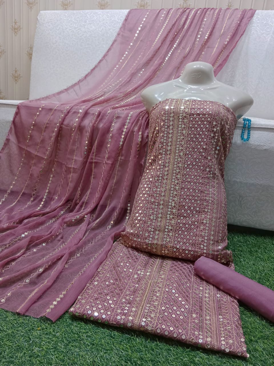 Tilla Work Chiffon 3Pc Suit