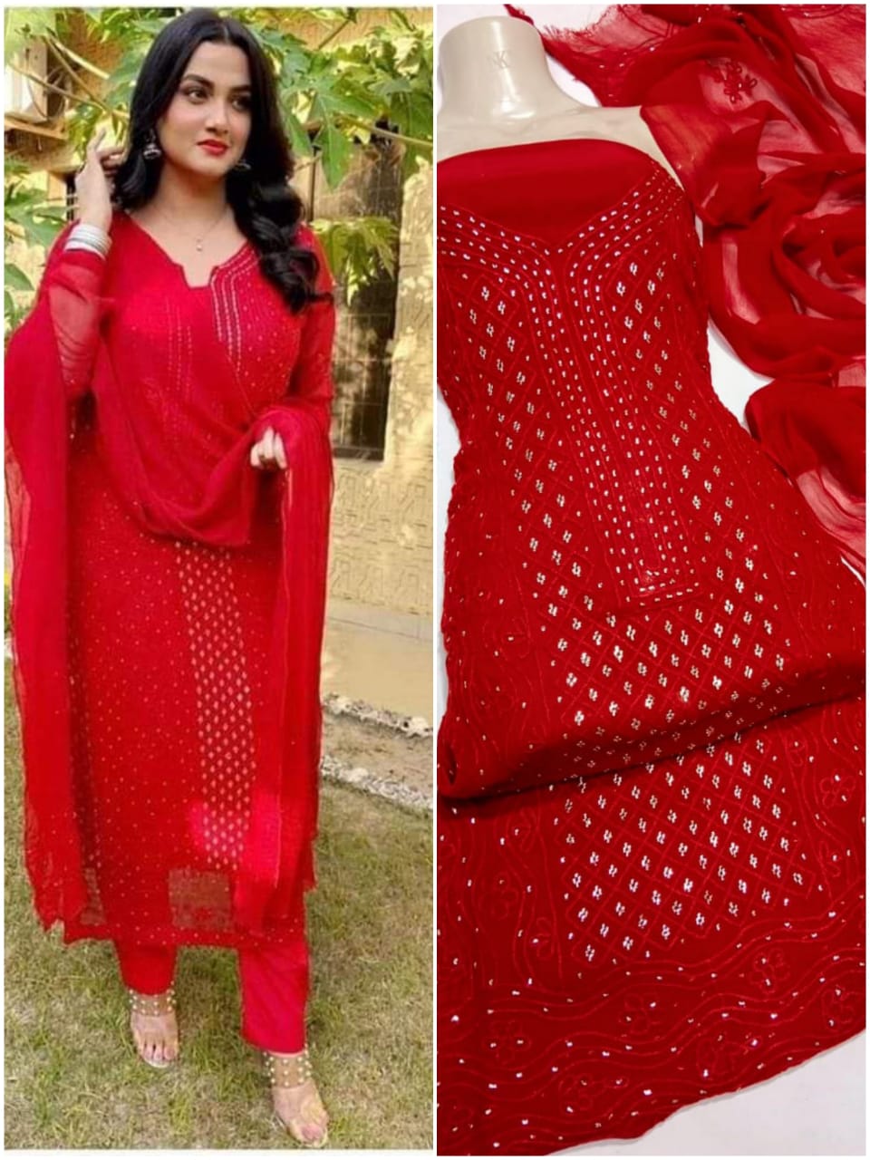 Chiffon Chikankari Muqaish