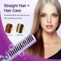 Rechargeable Hair Straightener, Mini Portable Hair Straightener Brush, USB Enhanced Ionic Straightening Comb with LCD Temperature Display, Cordless Small Hair Straightener Comb for Home & Travel