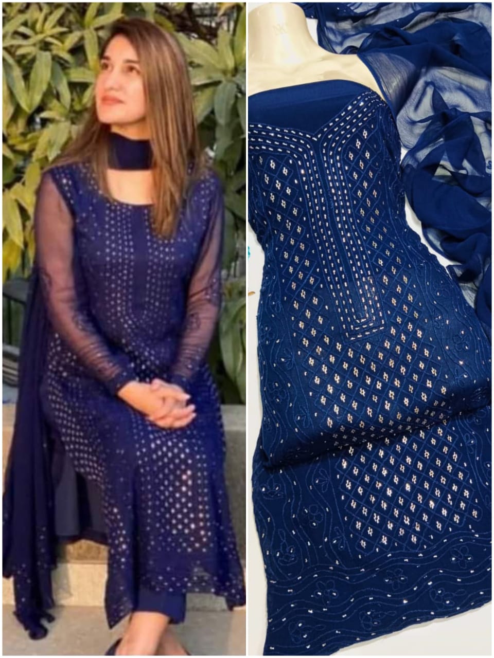 Chiffon Chikankari Muqaish
