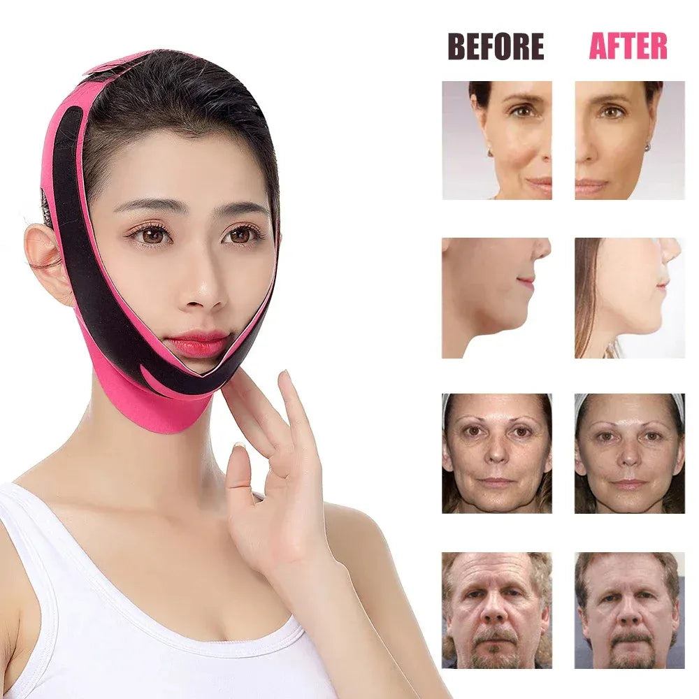 Double Chin Reducer, Face Slimming Strap, V line Lifting Mask, Reusable Facial Shaped UP Lift Belt for Women Tightening Skin Preventing Sagging