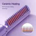 Rechargeable Hair Straightener, Mini Portable Hair Straightener Brush, USB Enhanced Ionic Straightening Comb with LCD Temperature Display, Cordless Small Hair Straightener Comb for Home & Travel