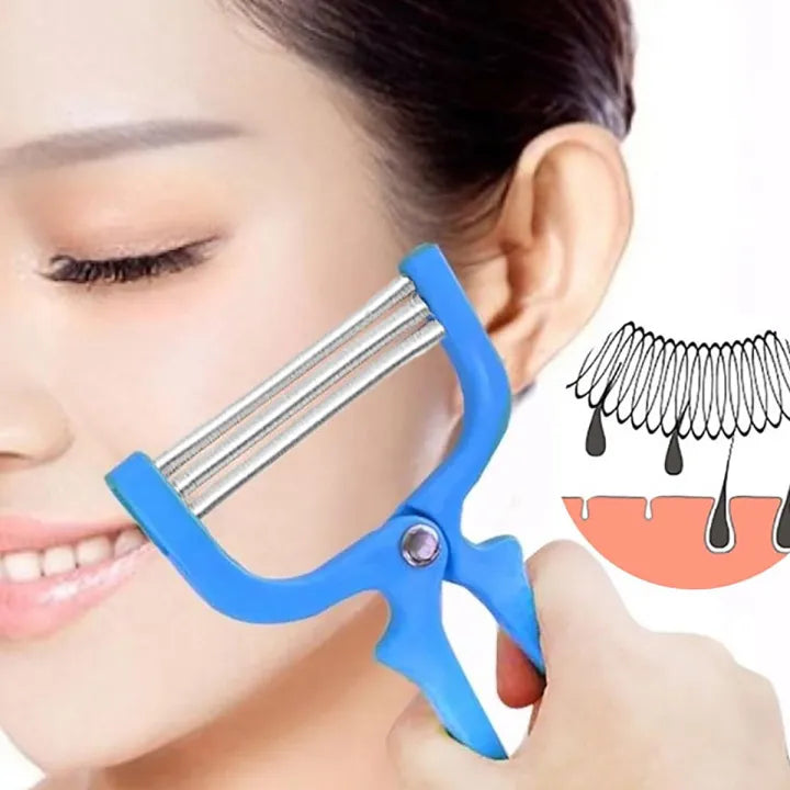 Handheld Facial Hair Removal Threading Beauty Epilator Tool, Spring Facial Hair Epilator Use for Women Face Hair Removing Beauty Tools