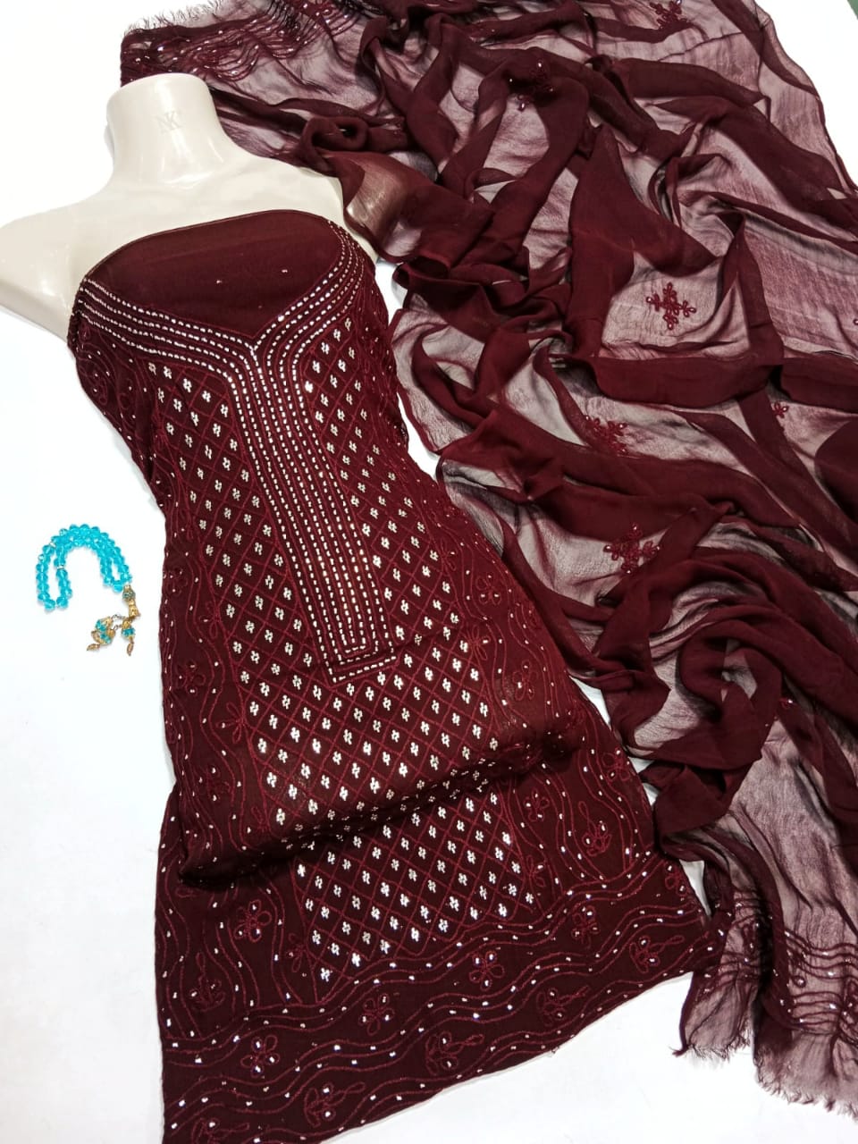 Chiffon Chikankari Muqaish