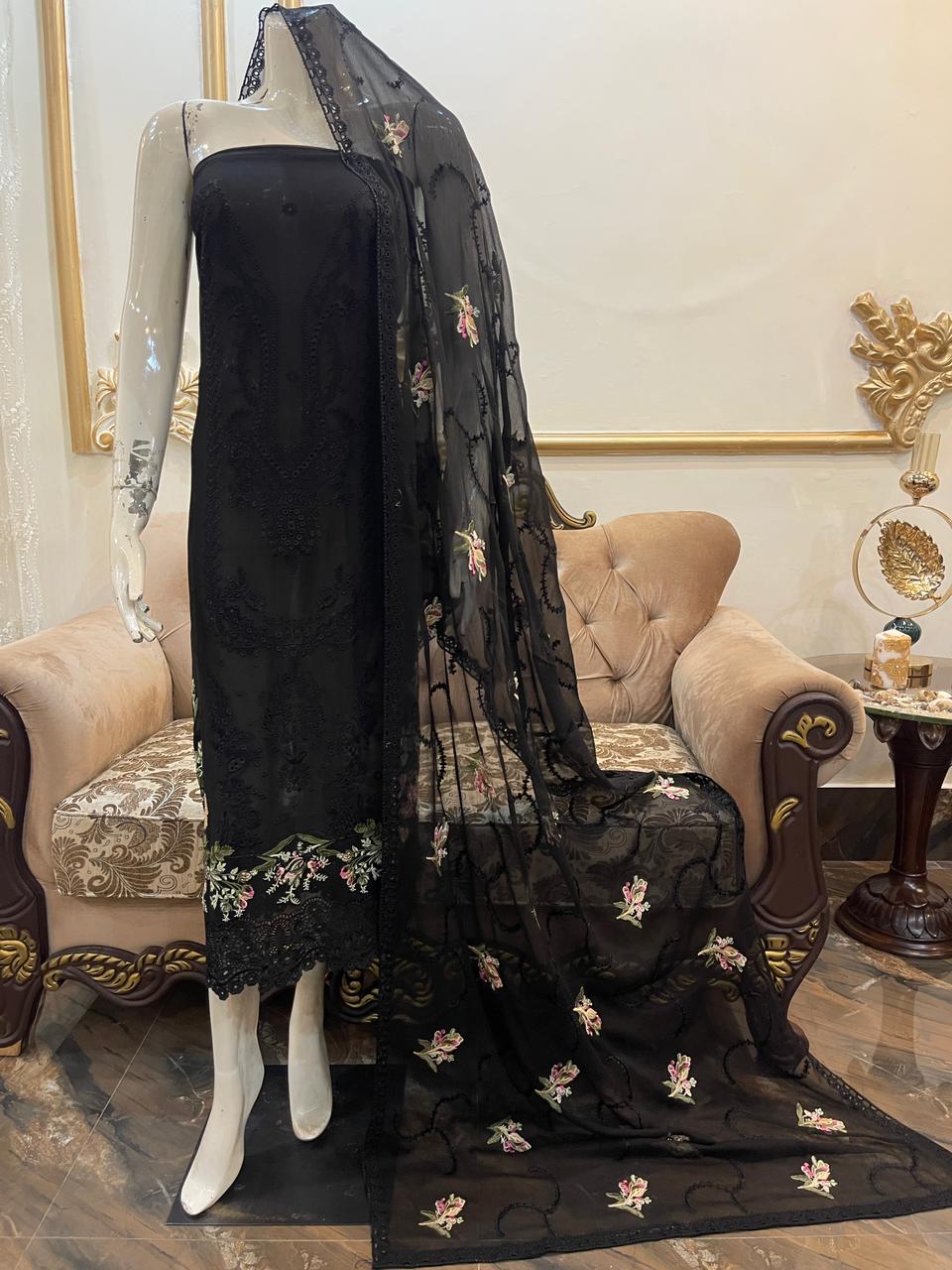 3pc Unstitch Collection (with chikankari embroidery work)