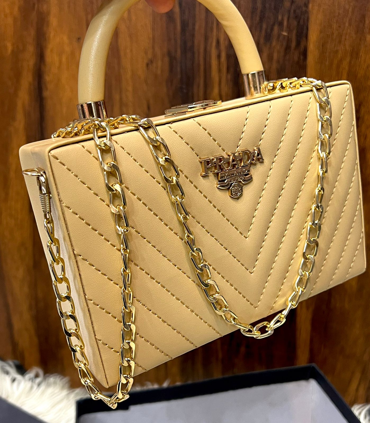 Prada  girls cute crossbody with long chain