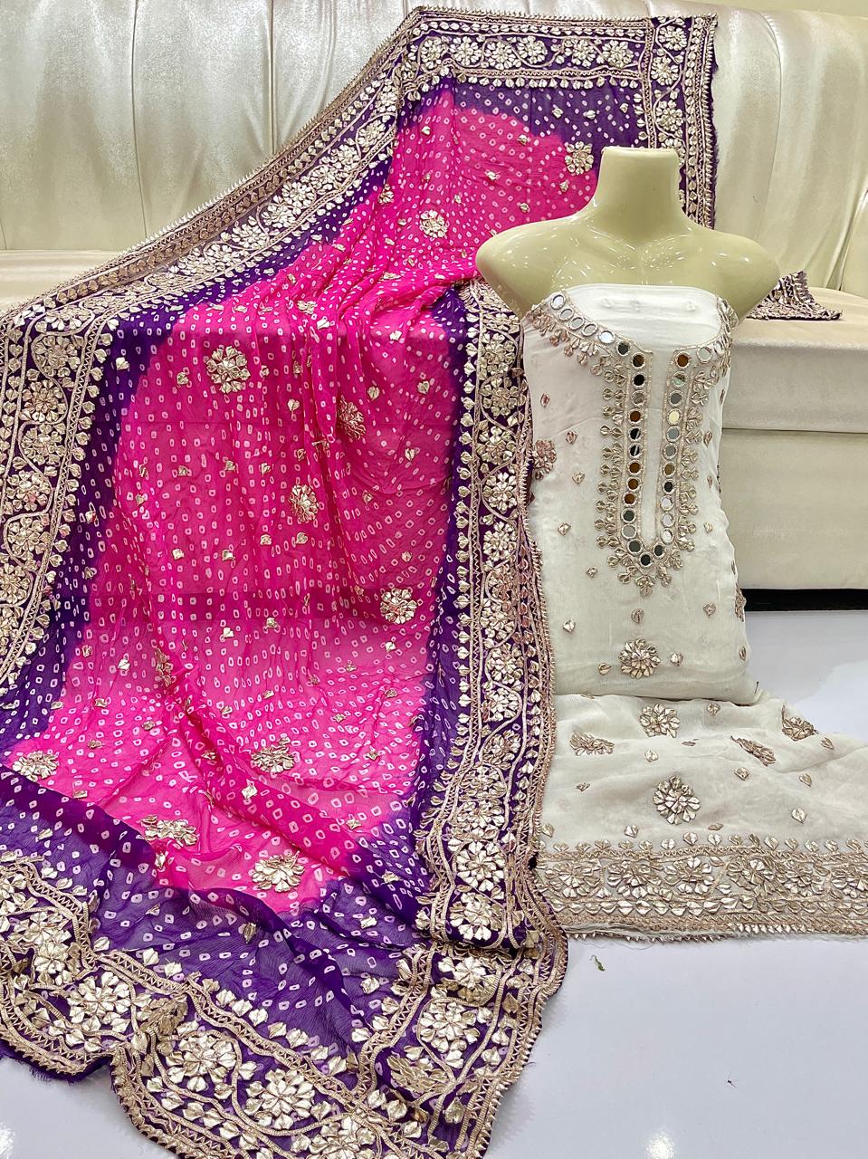 Hand Made BEAUTIFUL  Chunri gotta Suits