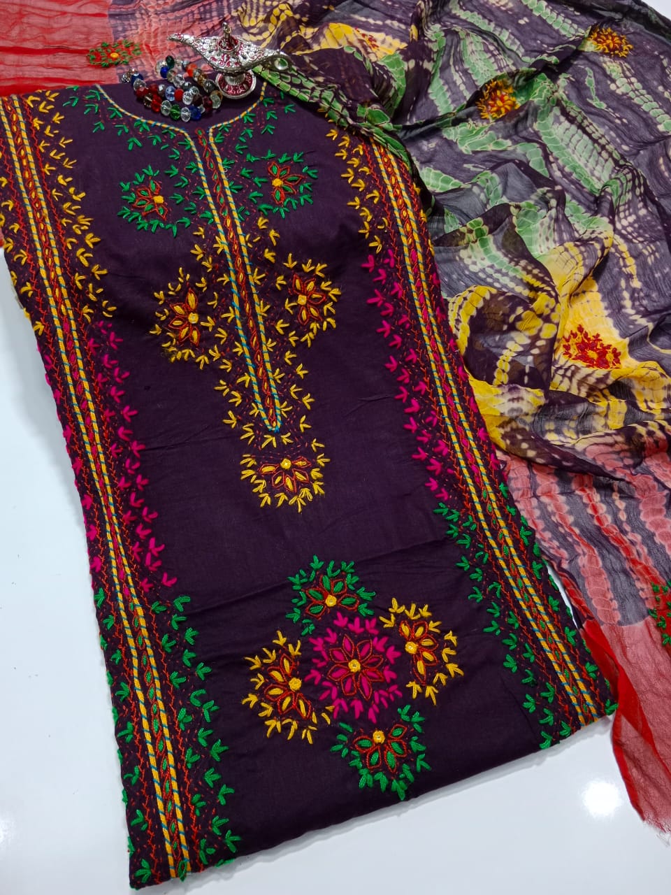 Lawn Collection--  Handmade Kashmiri Mirror Work