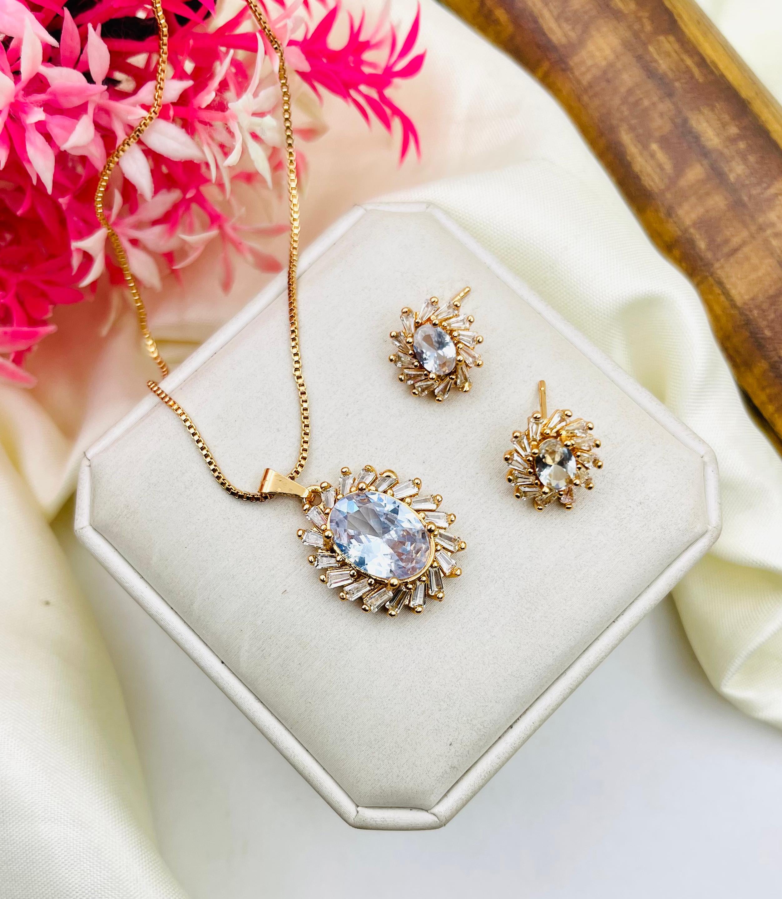 Fancy Beautiful Gold Plated Zircon