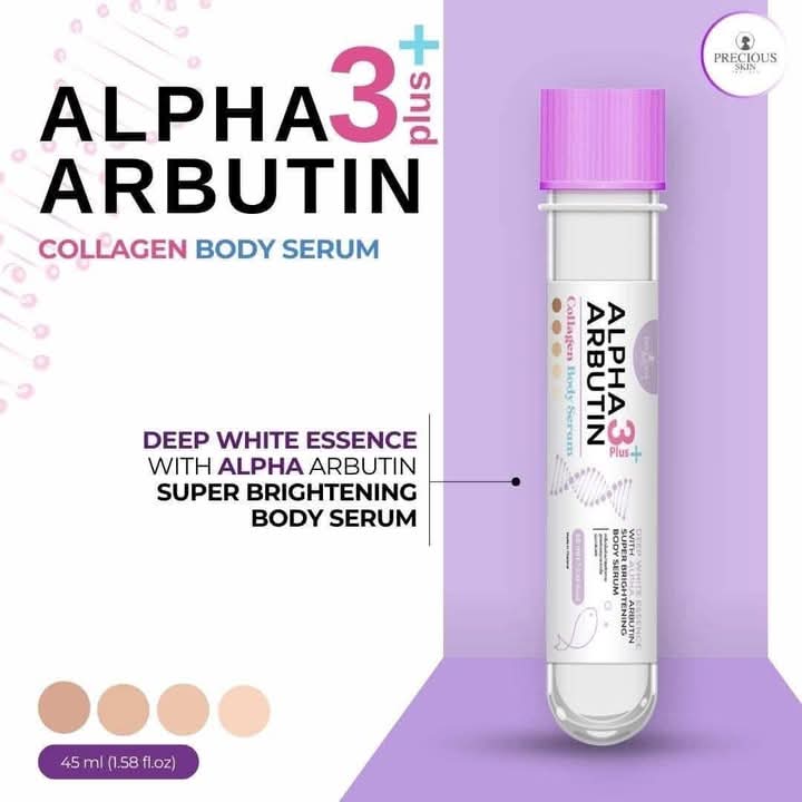 PRECIOUS SKIN  Alpha Arbutin 3+ collagen body serum , size 45 ml.