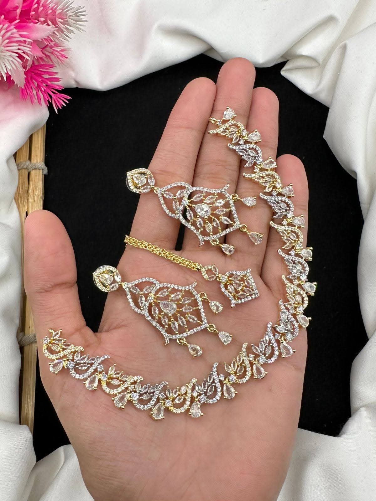 Beautiful indian zircon necklace sets