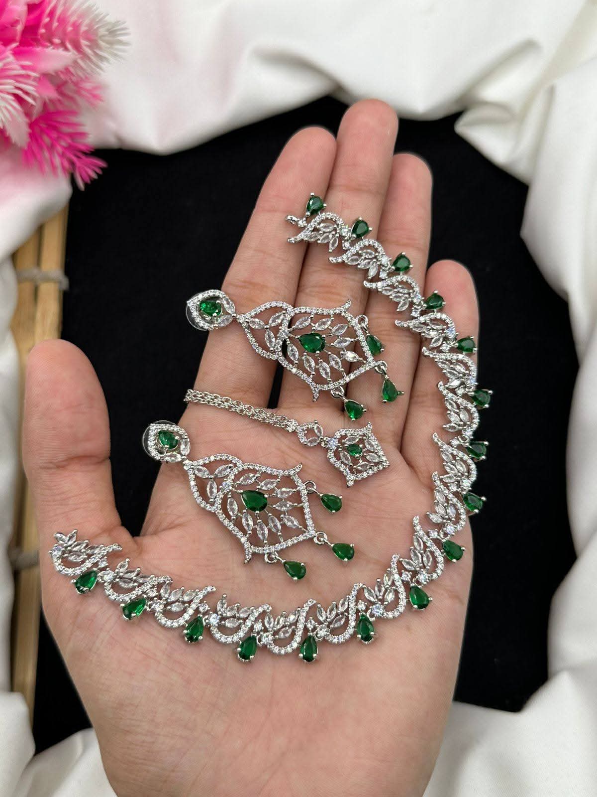 Beautiful indian zircon necklace sets