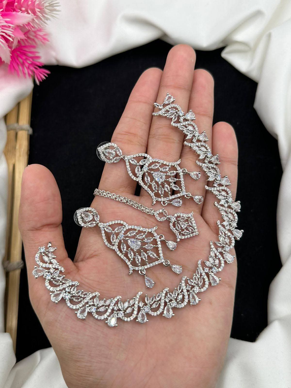 Beautiful indian zircon necklace sets