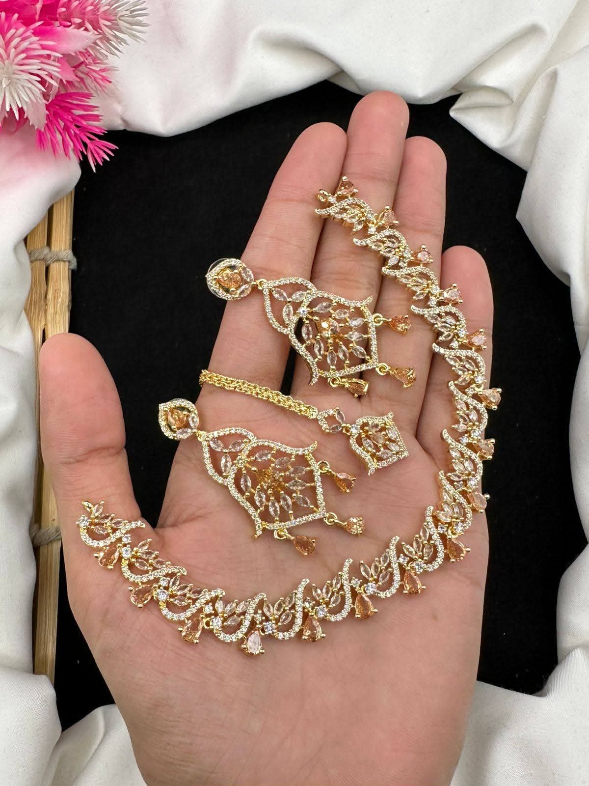 Beautiful indian zircon necklace sets