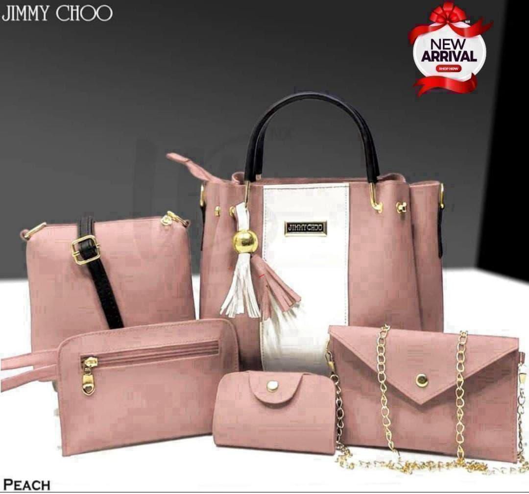 Jimmy Choo High Quality y Cynthetic Leather 5 Piece Set With Cloud Bag Long wallet Zipper Wallet And Mini wallet