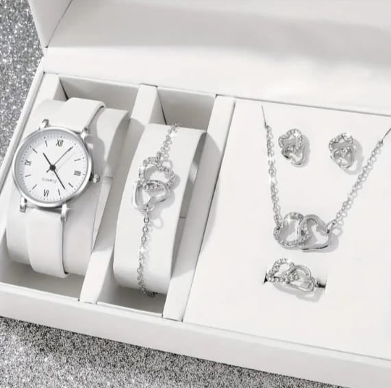 Women'S 6pcs Quartz Watch Set.