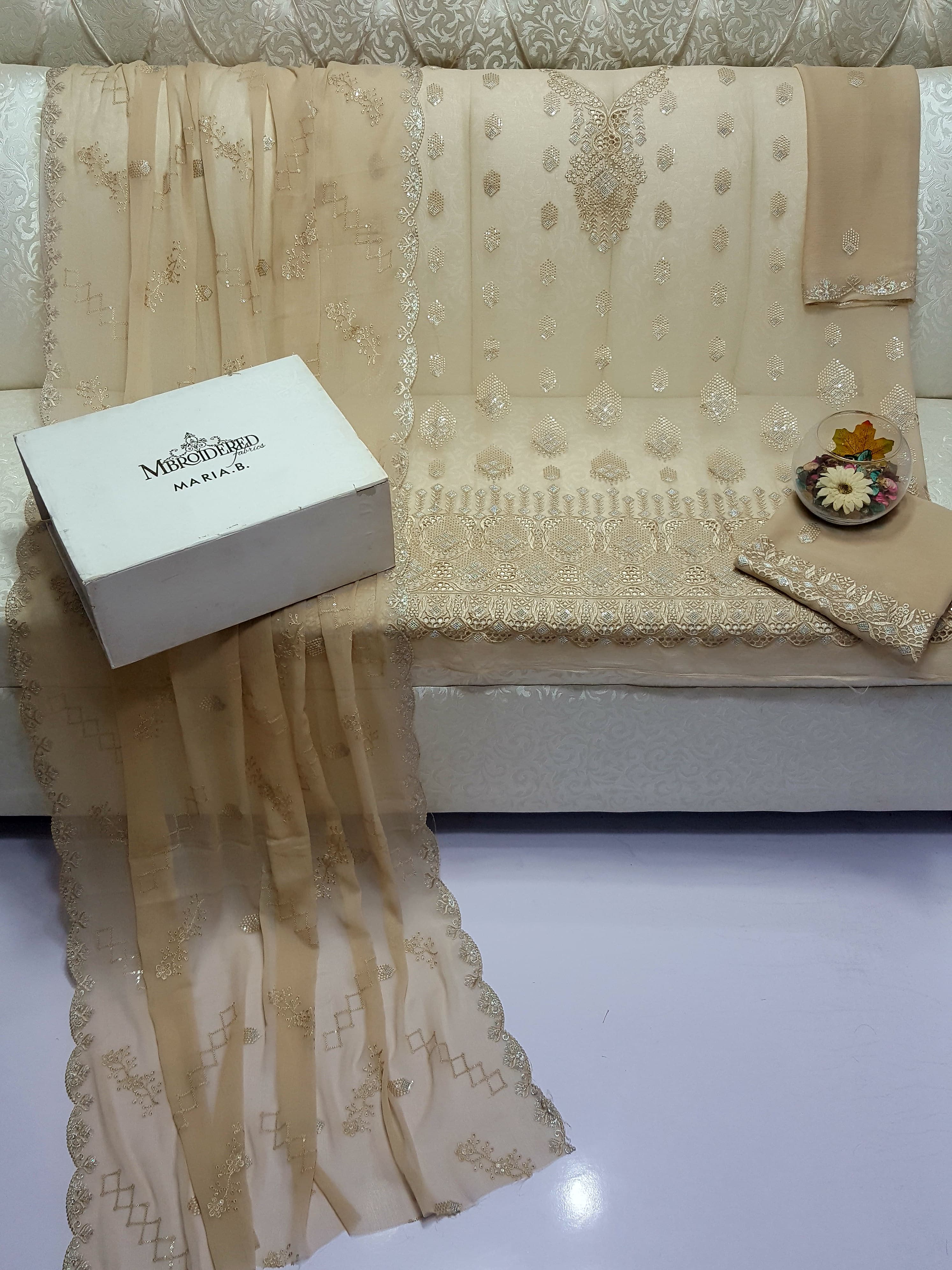 Beautiful Maria B Embroidered Chiffon Collection Cutwork ; EMBroidered Stylish Chiffon Collection