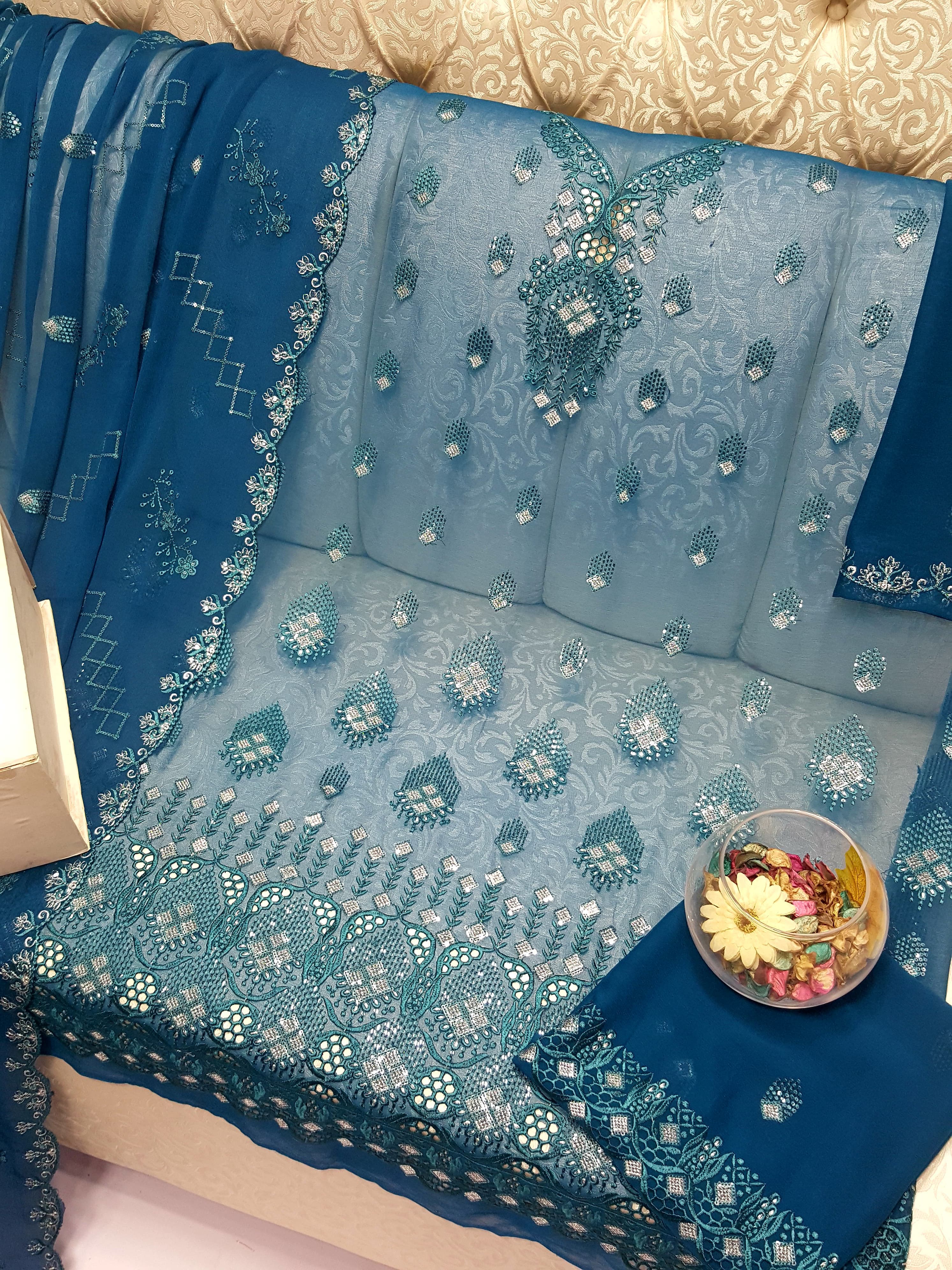 Beautiful Maria B Embroidered Chiffon Collection Cutwork ; EMBroidered Stylish Chiffon Collection
