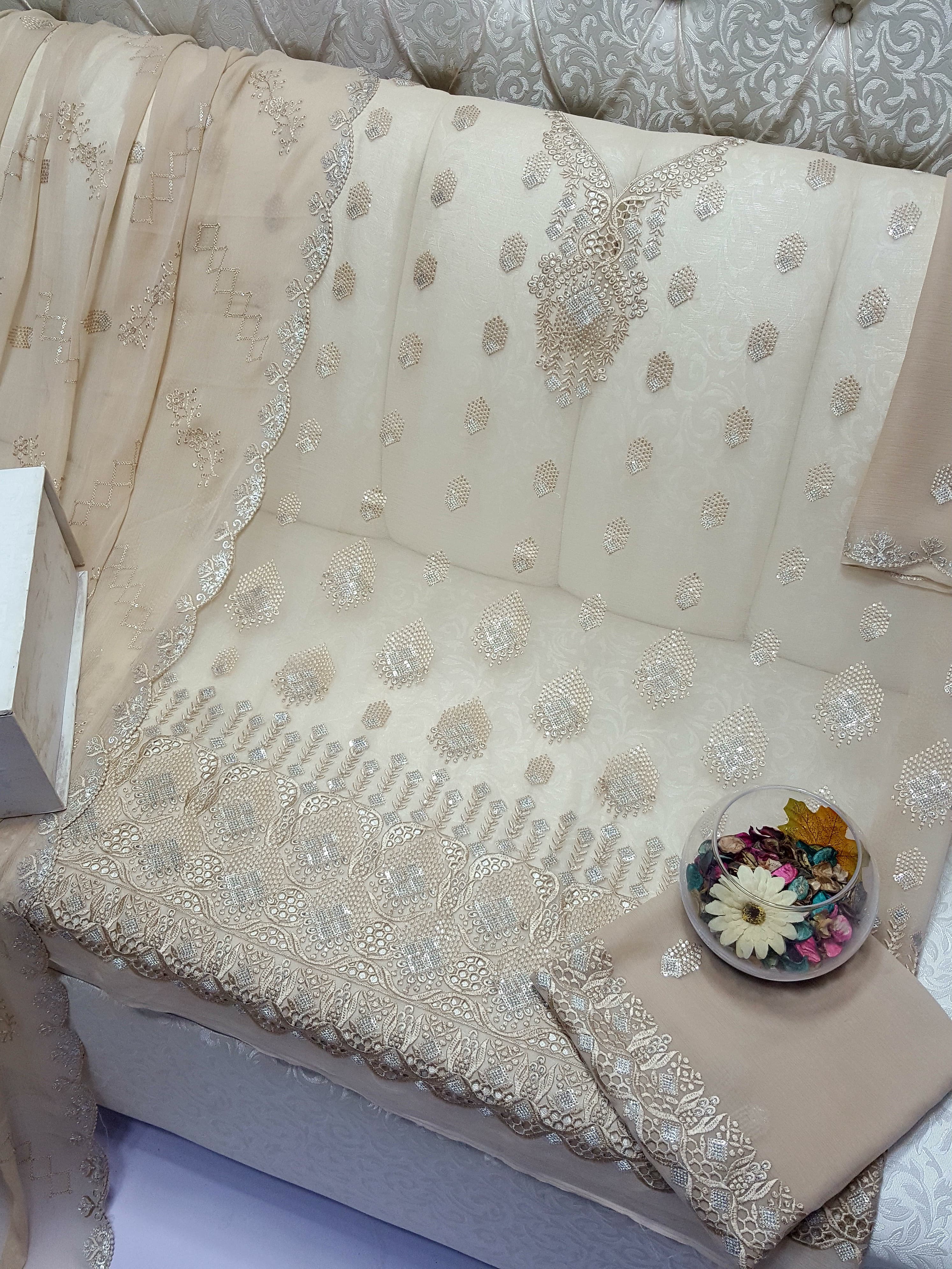 Beautiful Maria B Embroidered Chiffon Collection Cutwork ; EMBroidered Stylish Chiffon Collection