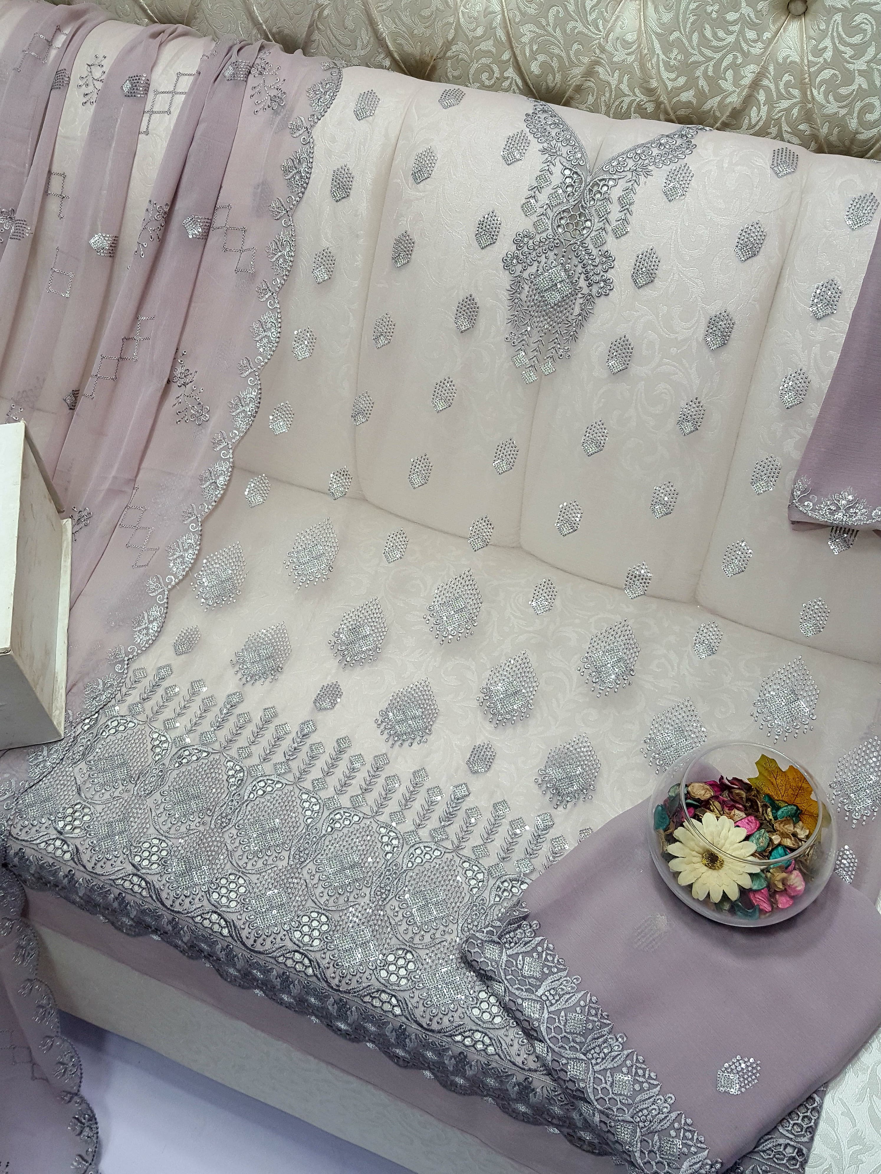 Beautiful Maria B Embroidered Chiffon Collection Cutwork ; EMBroidered Stylish Chiffon Collection