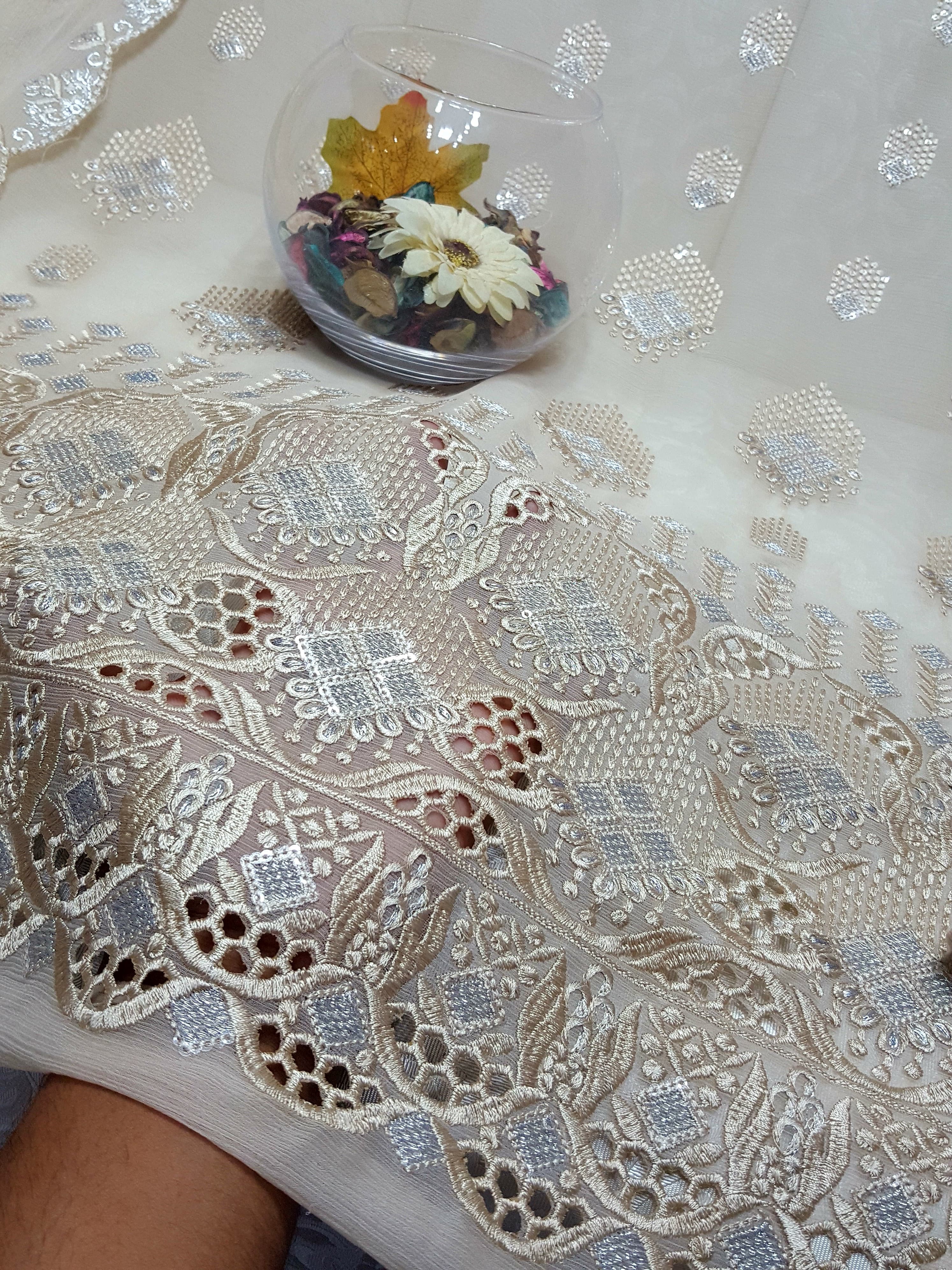 Beautiful Maria B Embroidered Chiffon Collection Cutwork ; EMBroidered Stylish Chiffon Collection