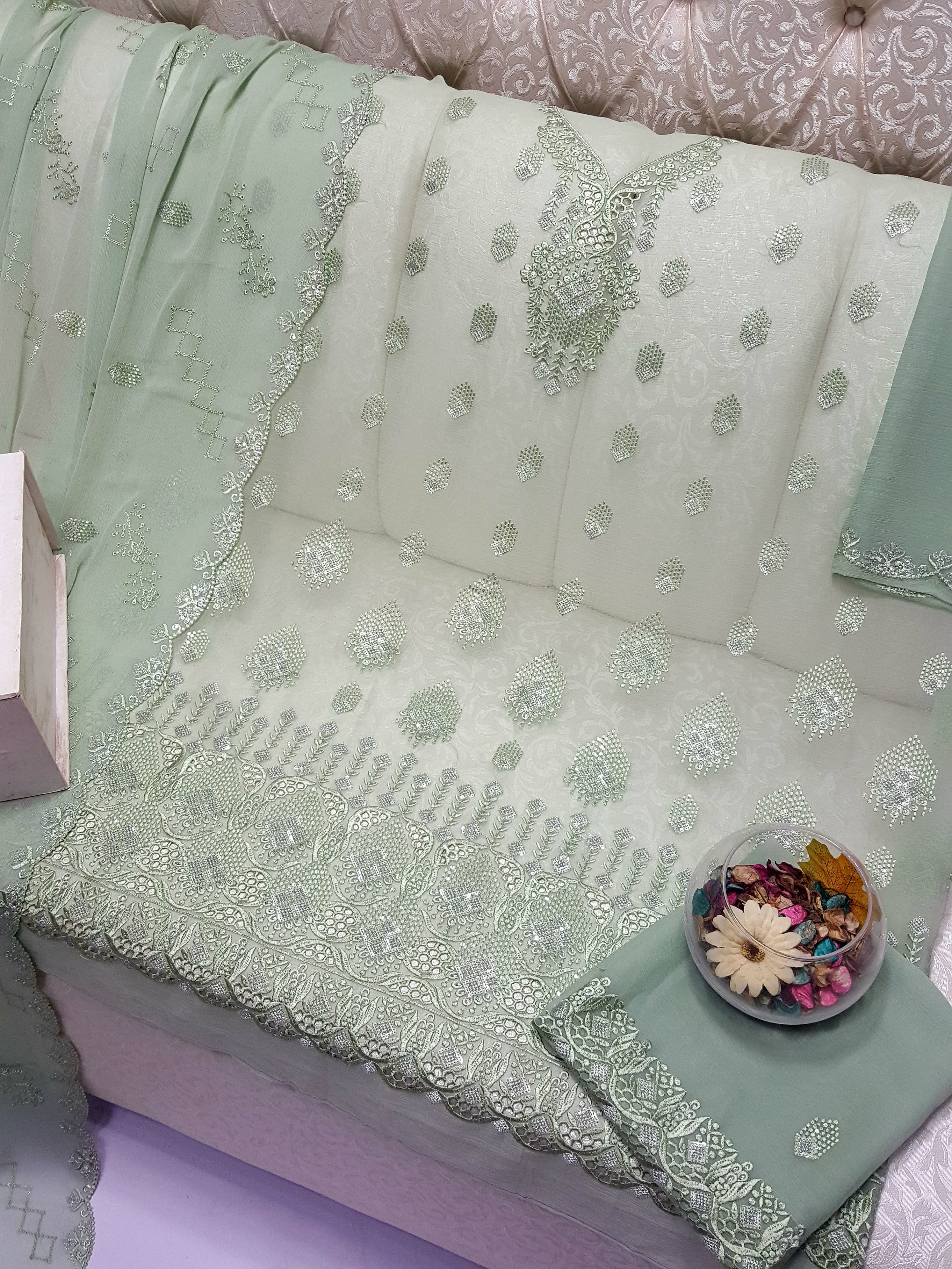 Beautiful Maria B Embroidered Chiffon Collection Cutwork ; EMBroidered Stylish Chiffon Collection