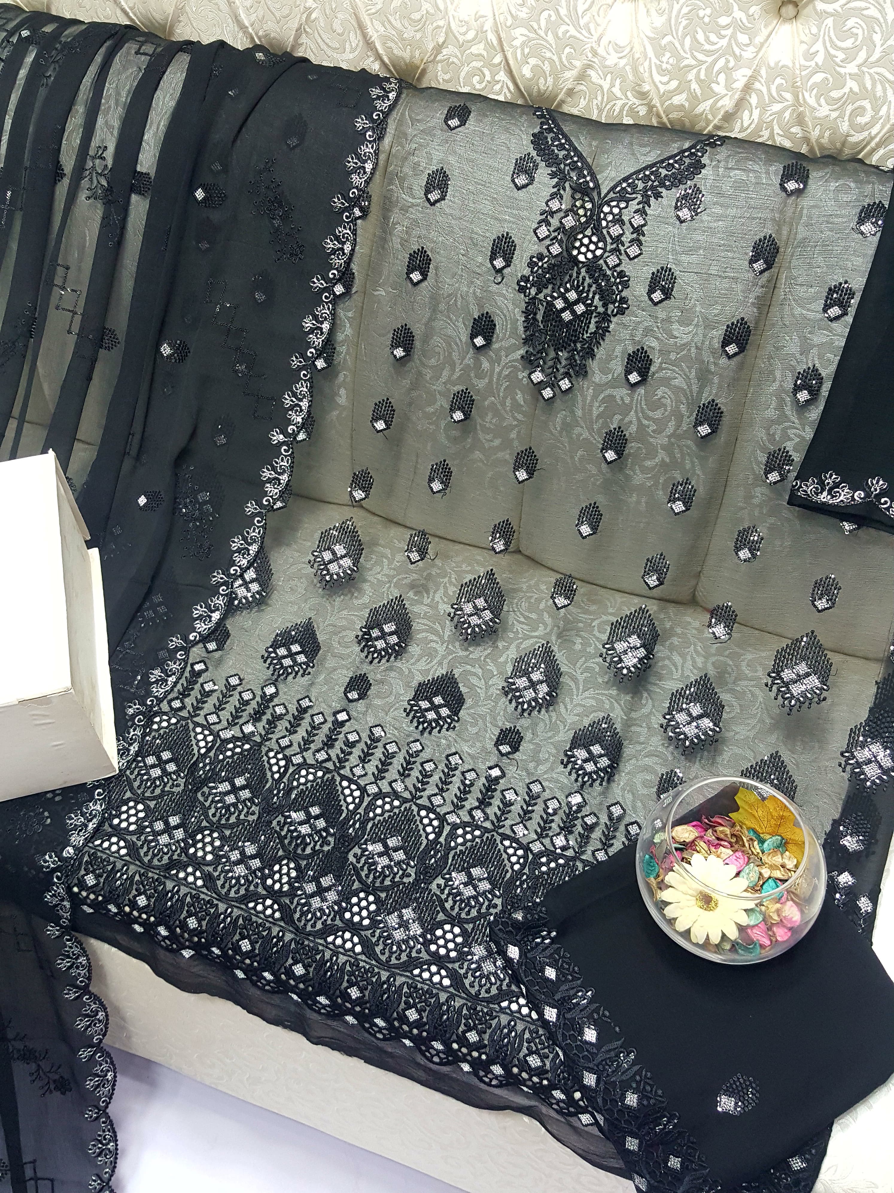 Beautiful Maria B Embroidered Chiffon Collection Cutwork ; EMBroidered Stylish Chiffon Collection
