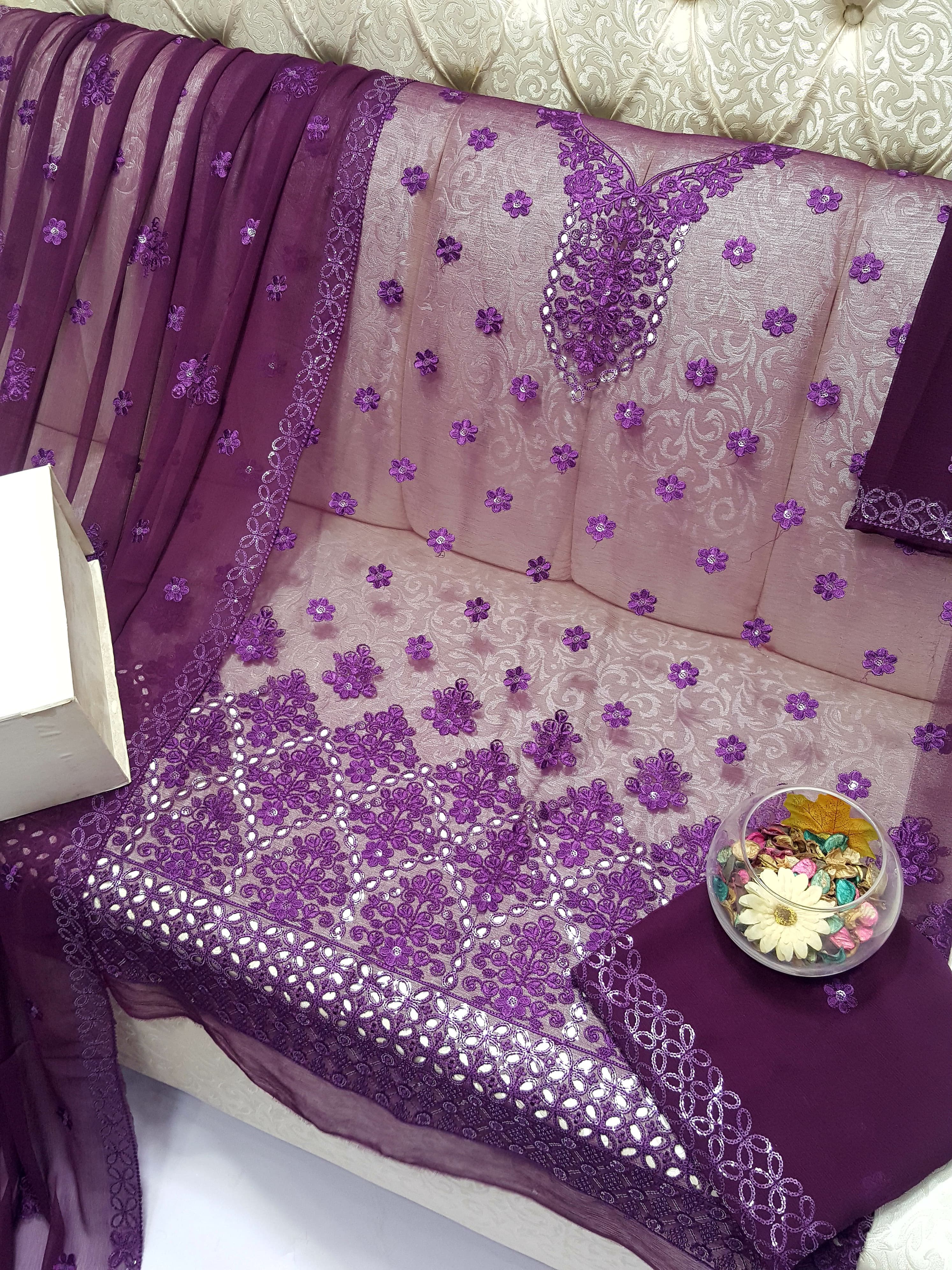 Beautiful Maria B Embroidered Chiffon Collection Cutwork ; EMBroidered Stylish Chiffon Collection