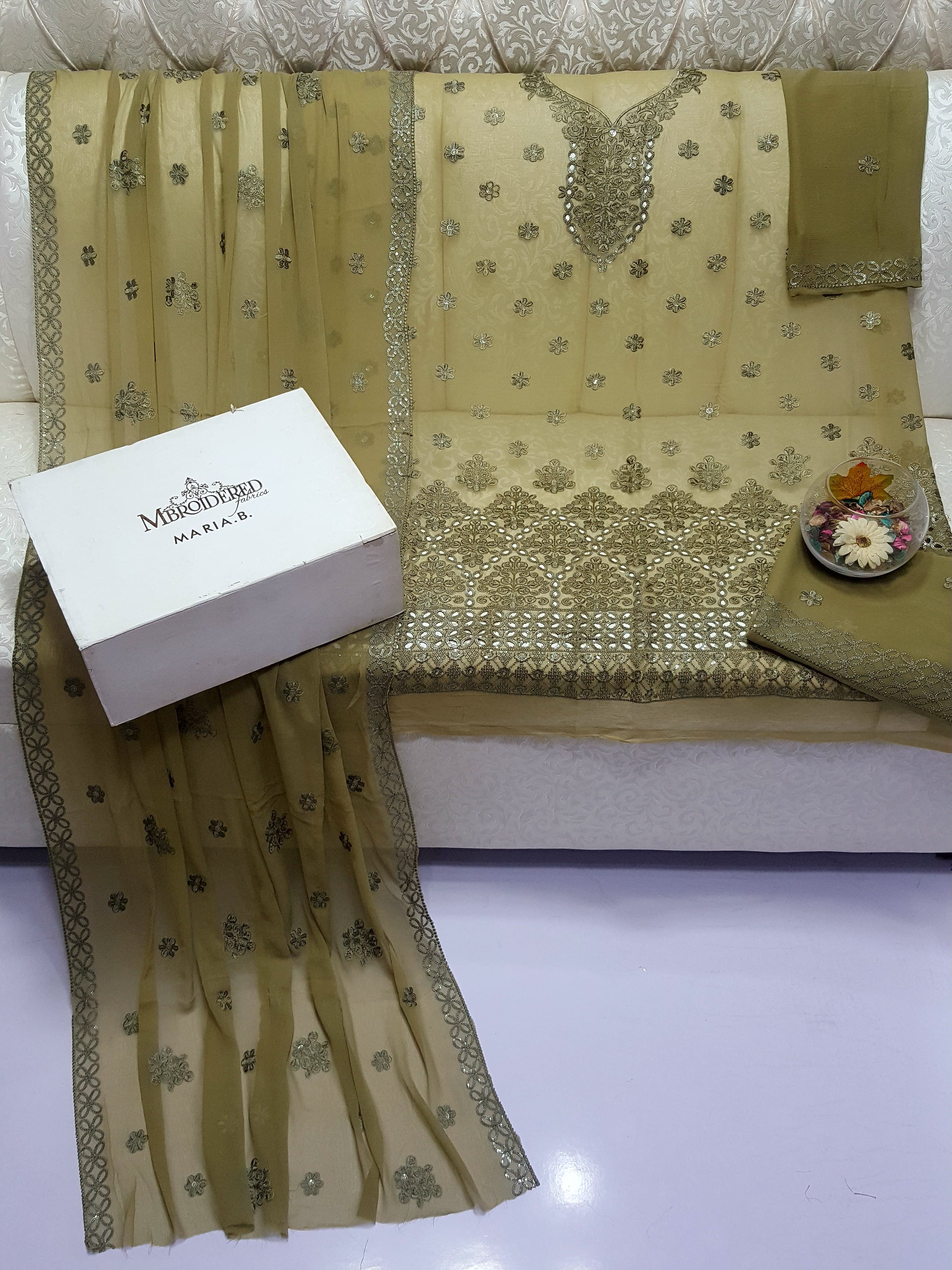 Beautiful Maria B Embroidered Chiffon Collection Cutwork ; EMBroidered Stylish Chiffon Collection