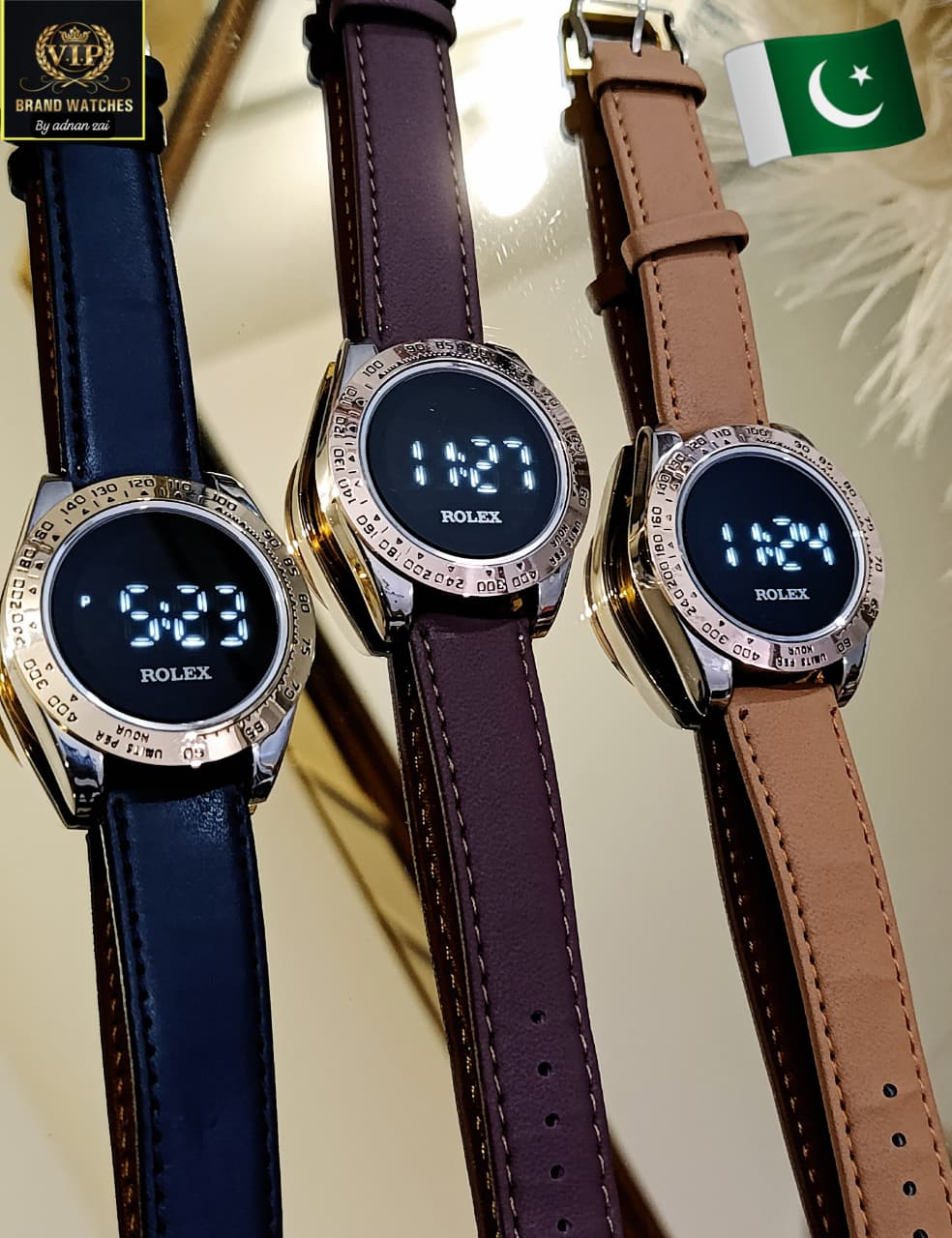 Rolex Touch Screen Leather Straps Watch
