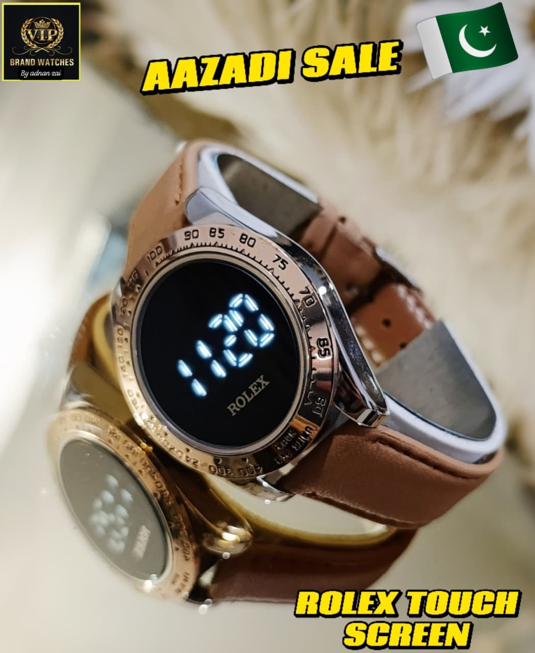 Rolex Touch Screen Leather Straps Watch