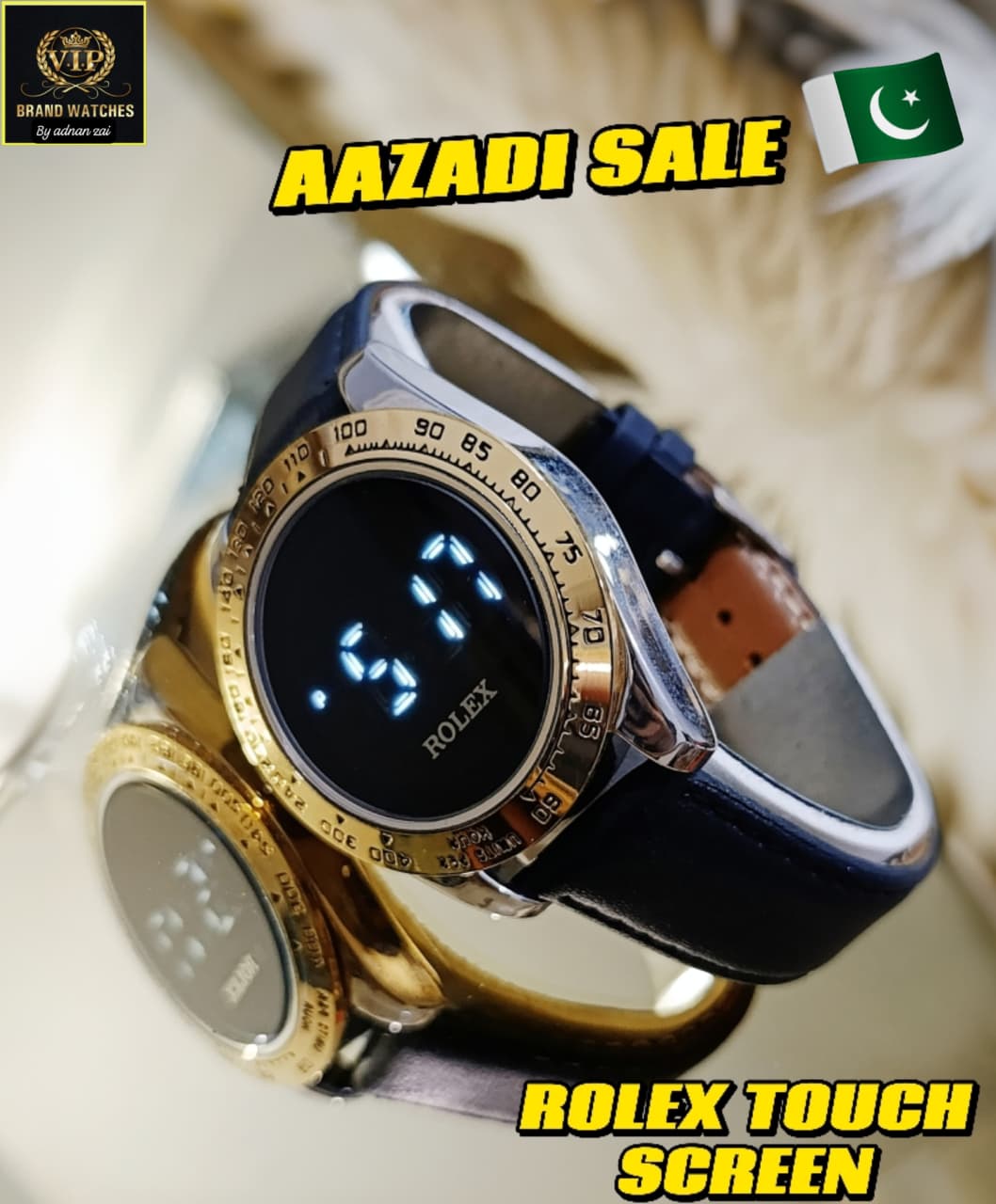 Rolex Touch Screen Leather Straps Watch