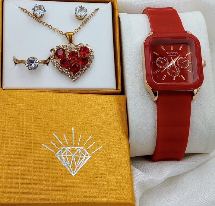 Swatch Ladies Watch & Locket Set
