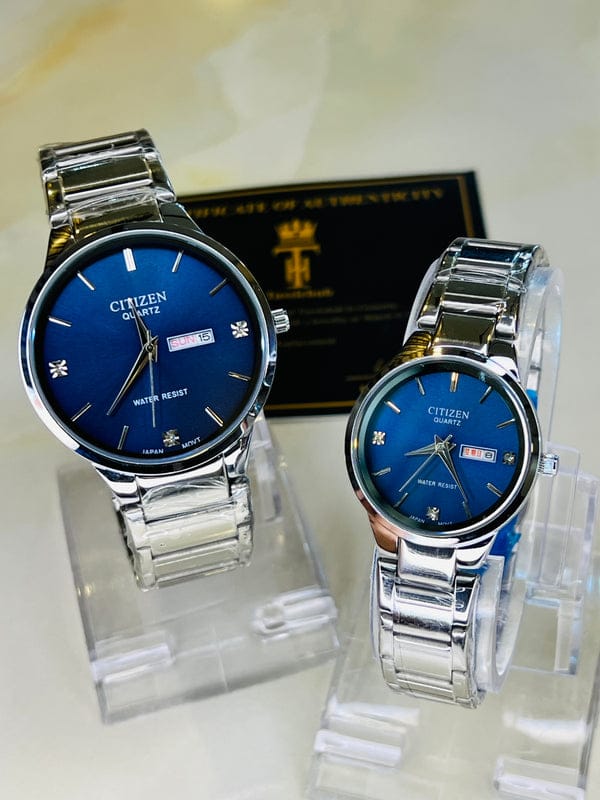 Silver Navy Axiom  Couple Watch