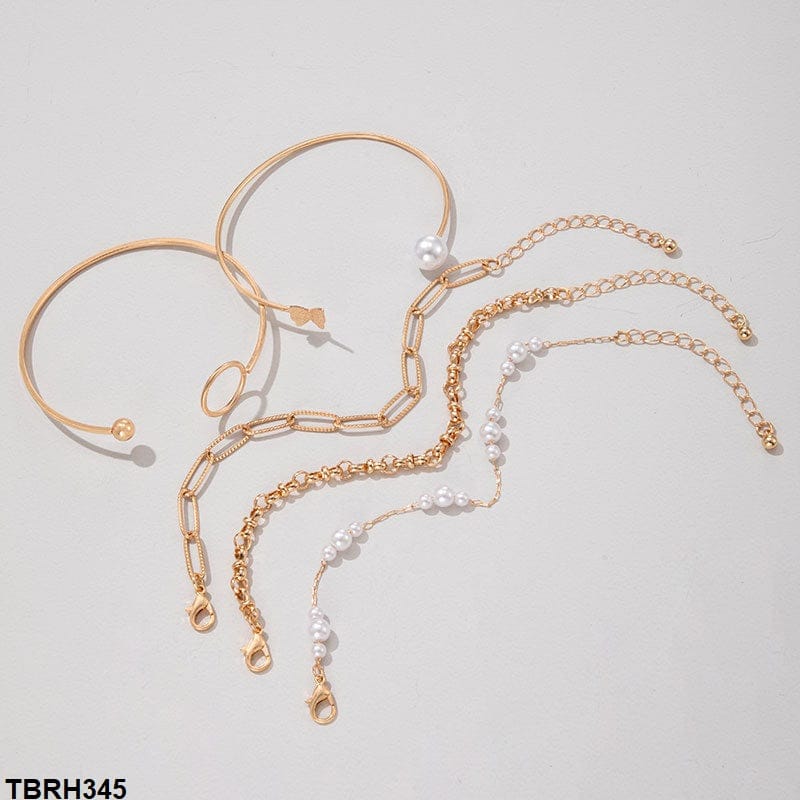 Butterfly/Oval/Pearl Bracelet Set