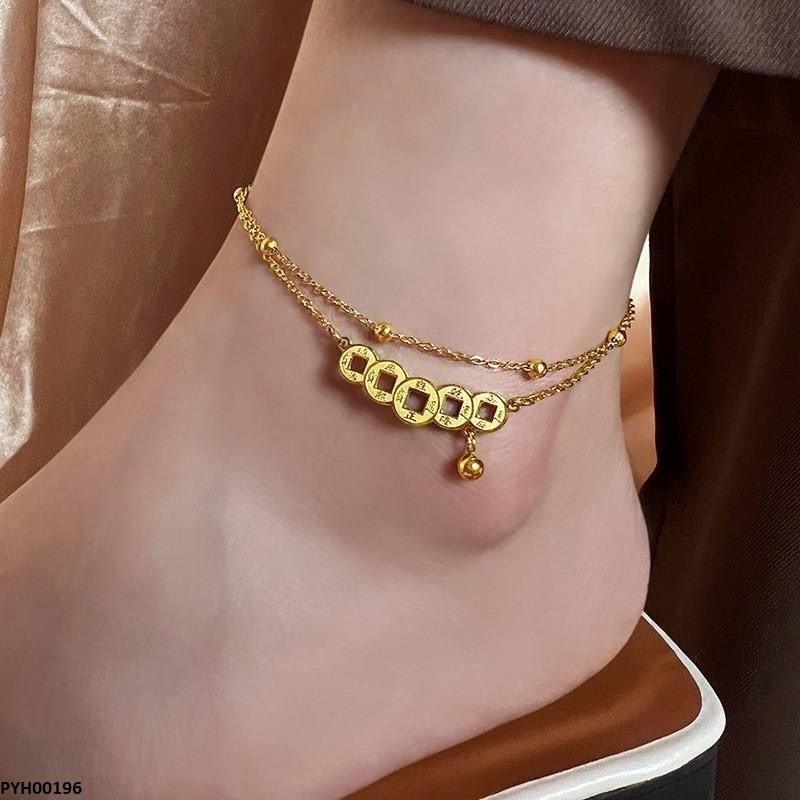 Stainless Steel Round Ball Drop Single Anklet