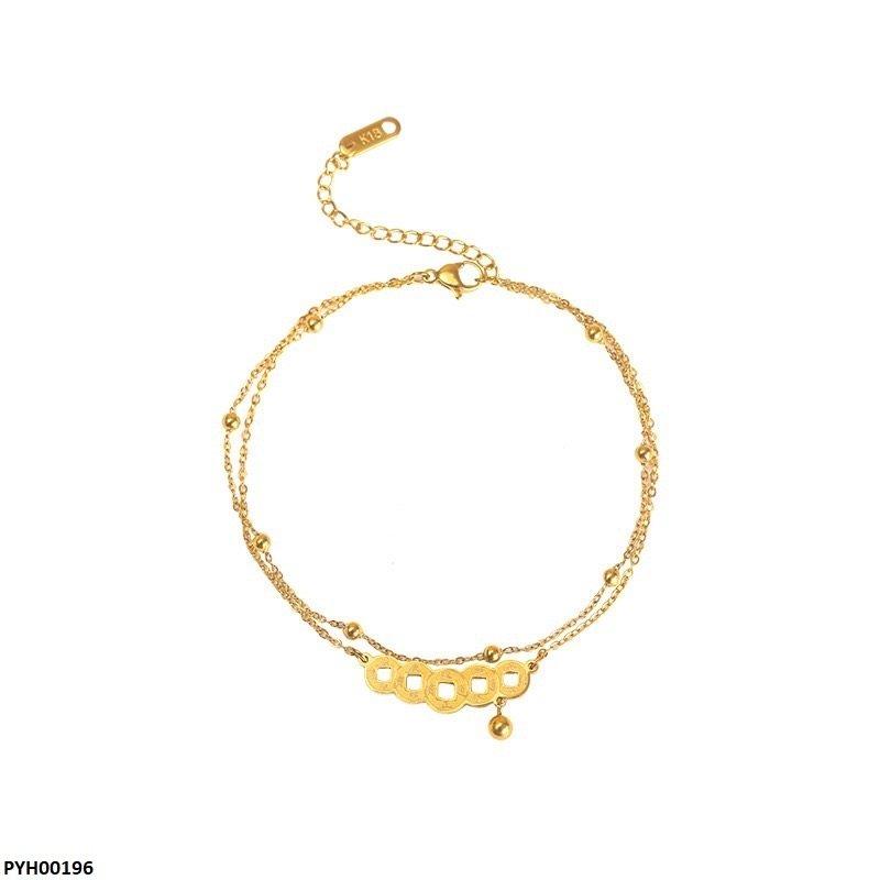 Stainless Steel Round Ball Drop Single Anklet