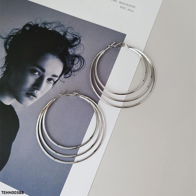 Round Layered Ear Hoops Pair