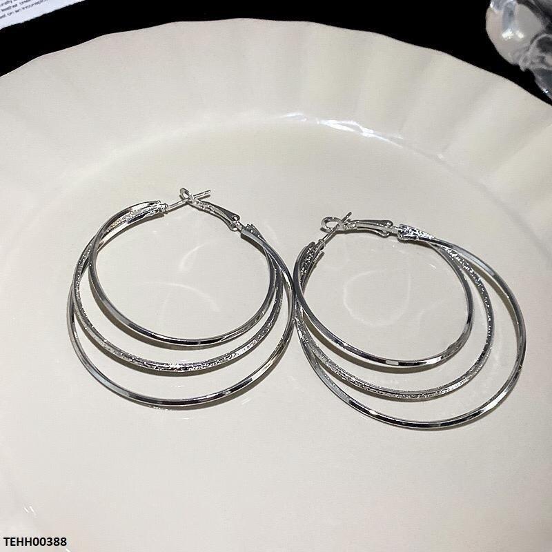 Round Layered Ear Hoops Pair
