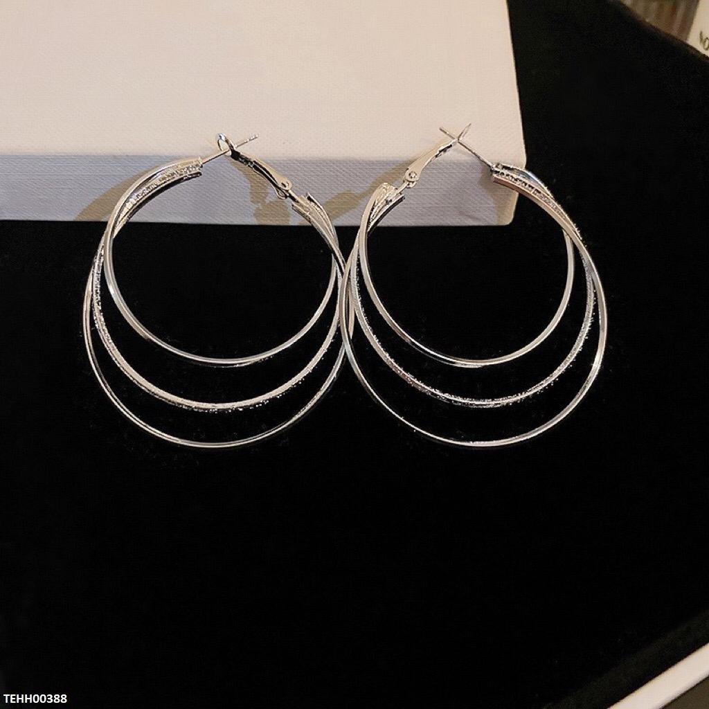 Round Layered Ear Hoops Pair