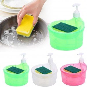 Kitchen Soap Dispenser with Sponge ( Random Colors )