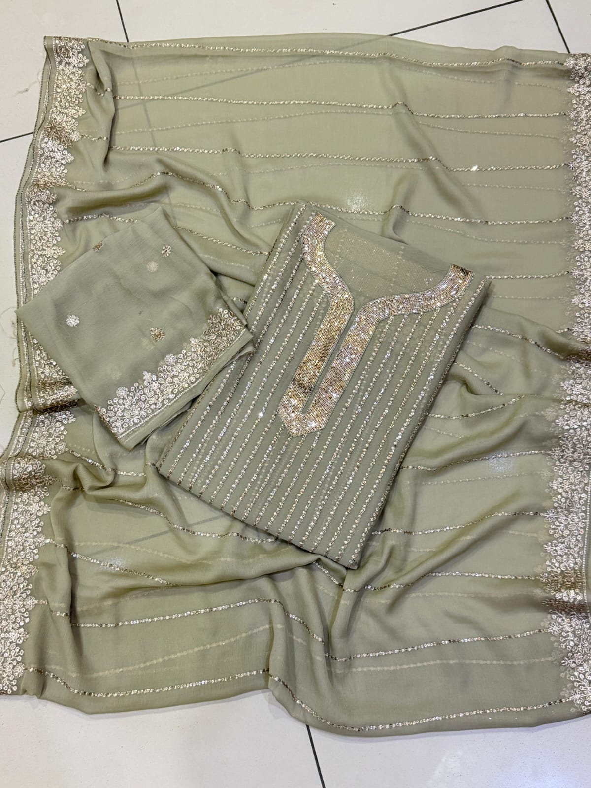 New wedding premium tila sequence work embroidery collection