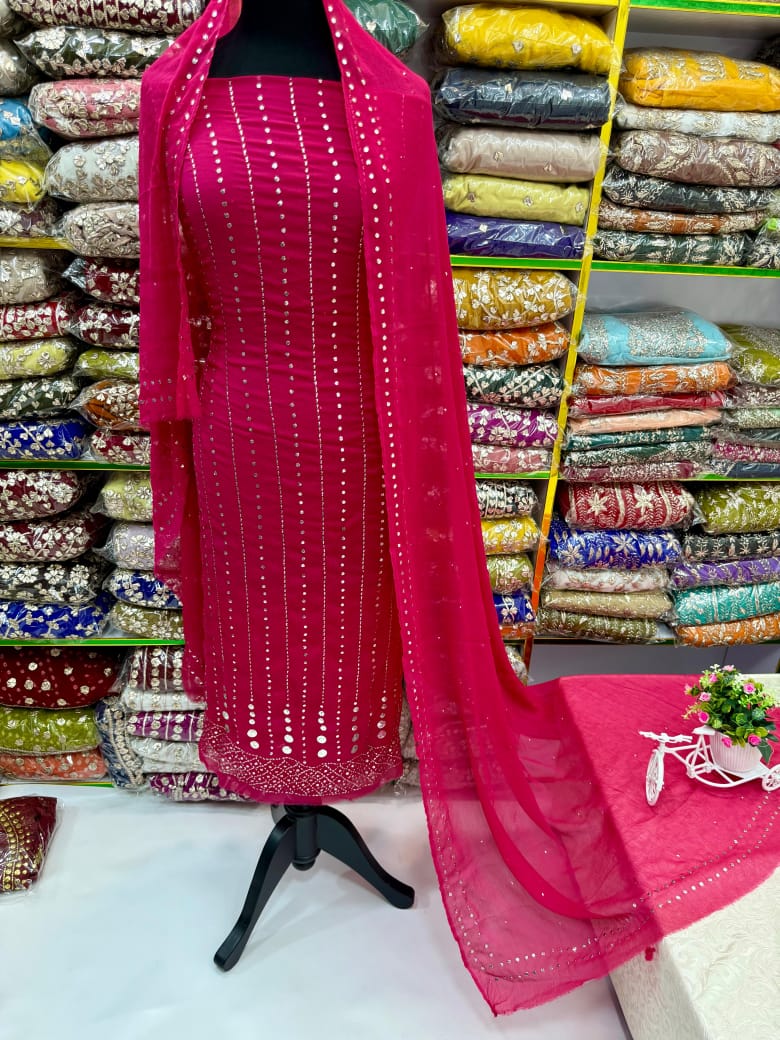 HAND MADE 🎊 Full Heavy Mukesh suits work