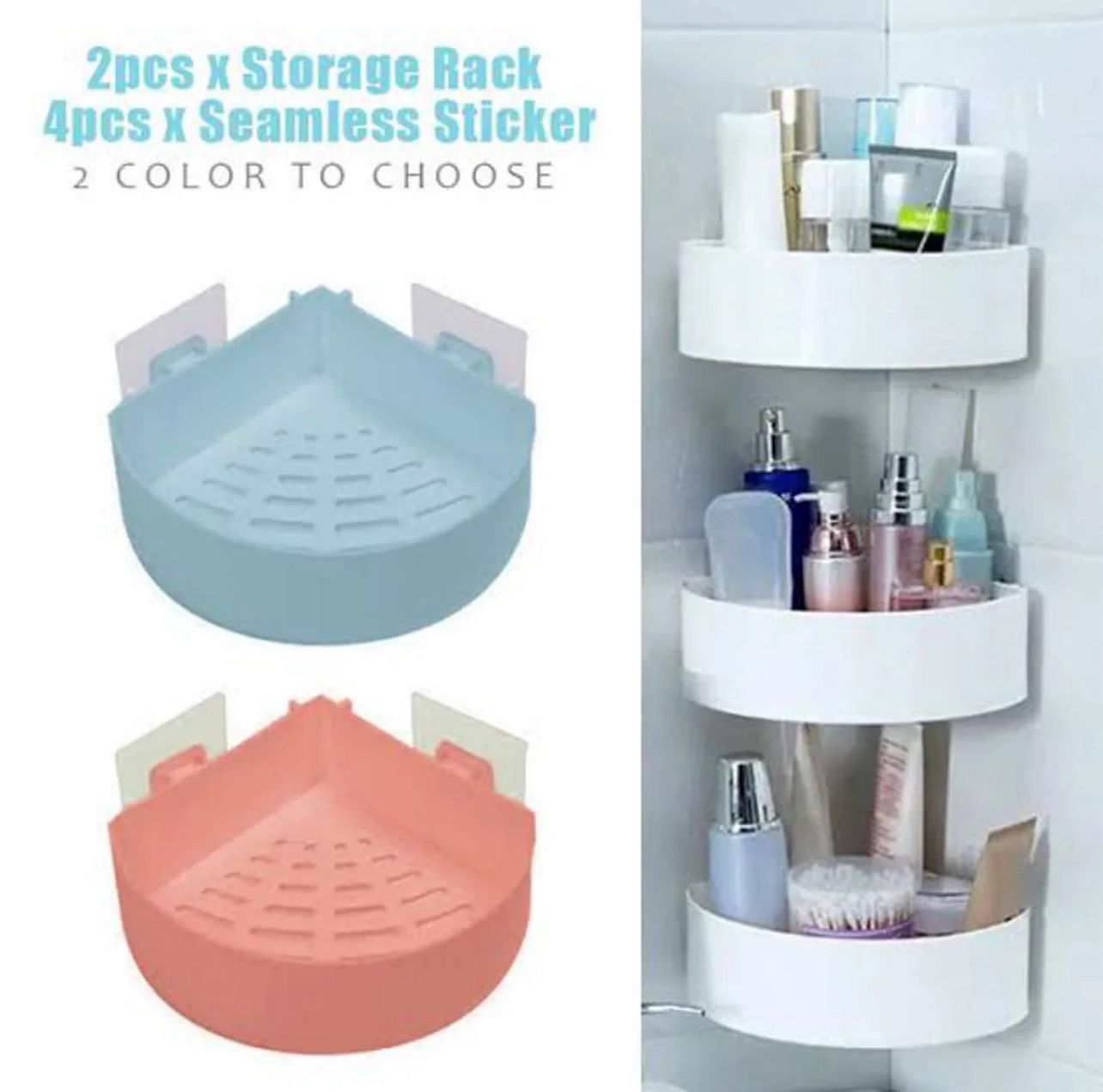 Space-Saving Washroom Plastic Corner Rack