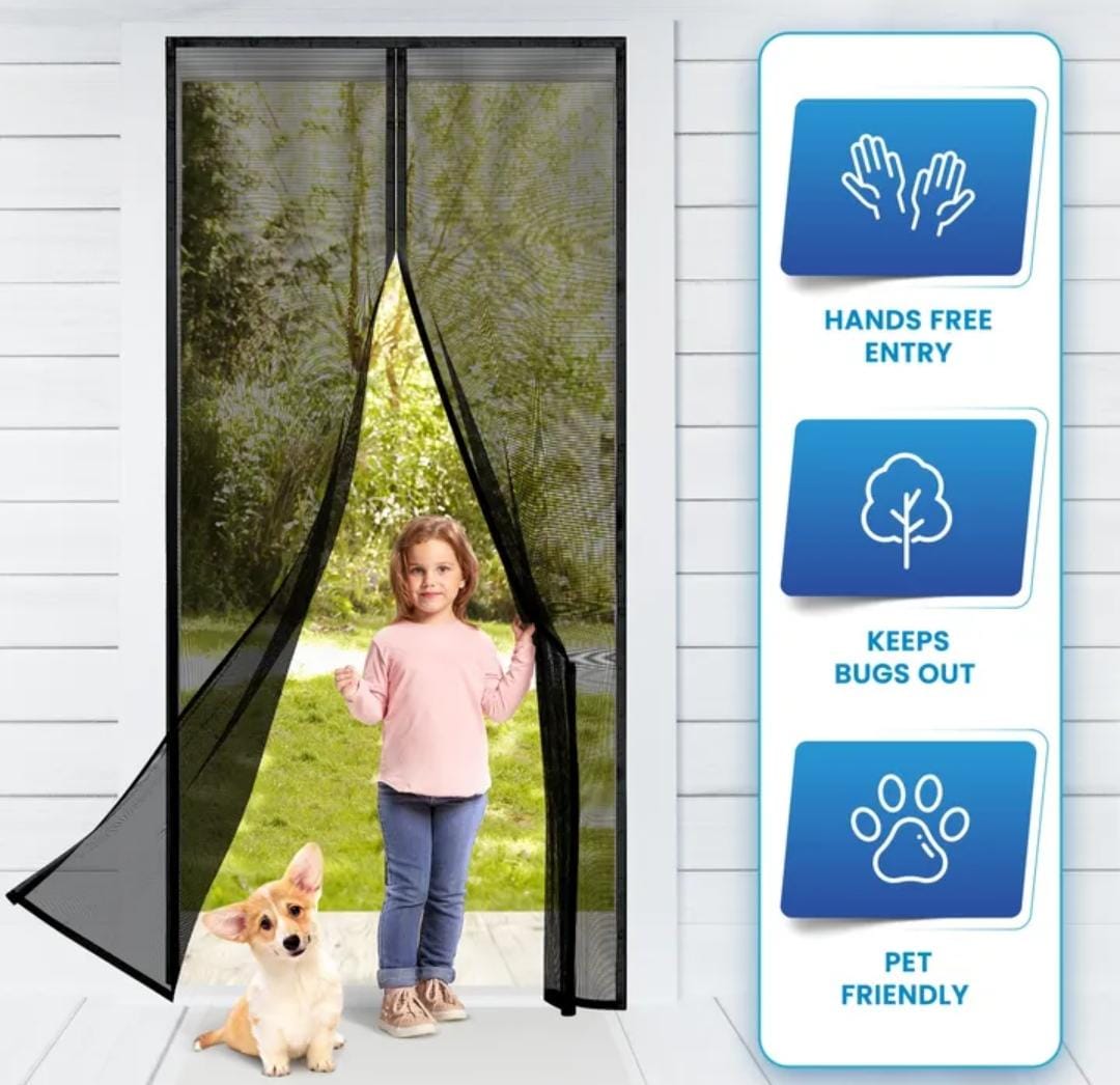 🏡 Magic Mesh Magnetic Screen Door – Keep Bugs Out, Let Fresh Air In! ✨