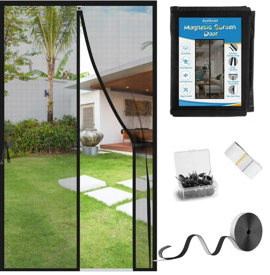 🏡 Magic Mesh Magnetic Screen Door – Keep Bugs Out, Let Fresh Air In! ✨