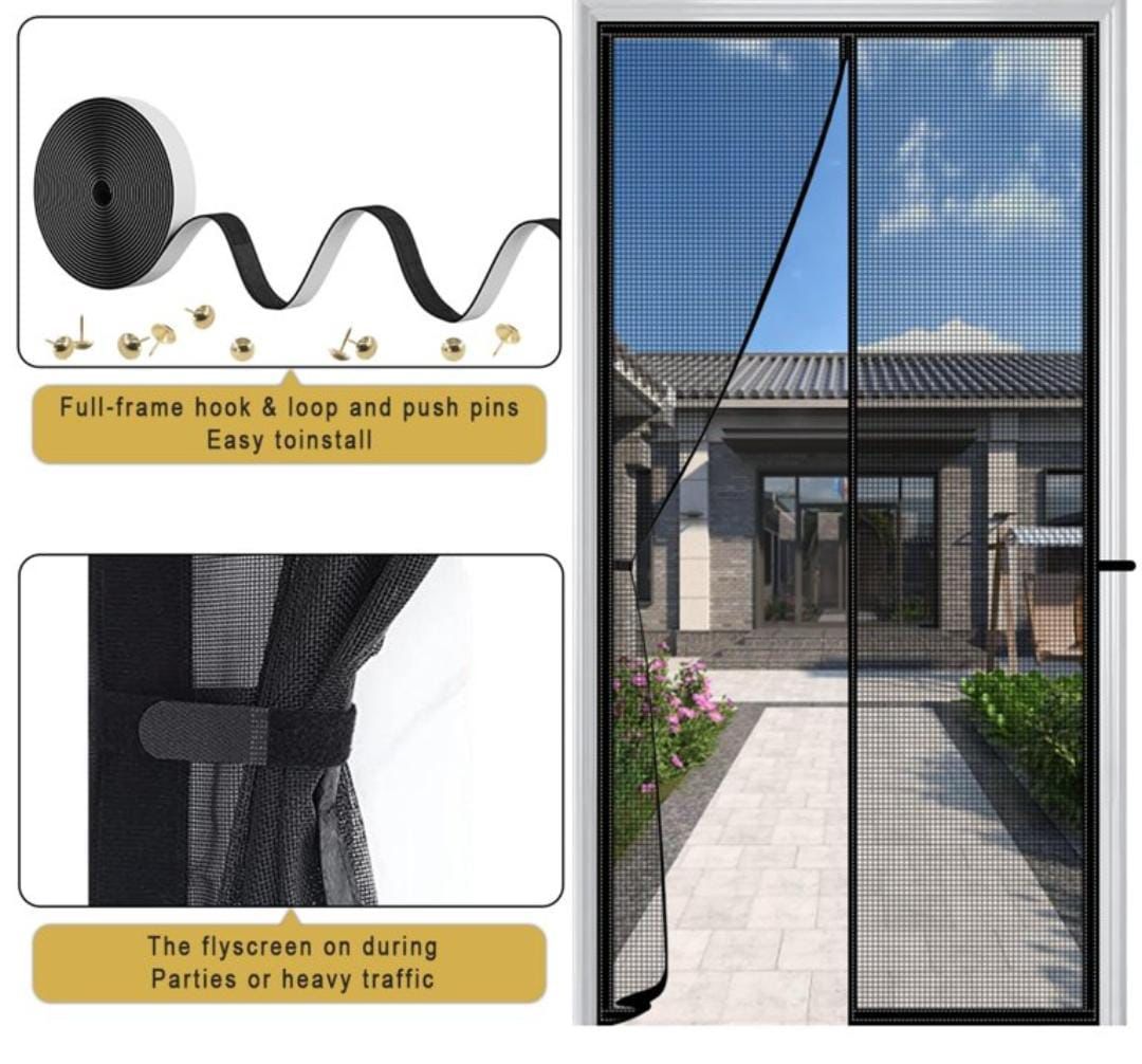 🏡 Magic Mesh Magnetic Screen Door – Keep Bugs Out, Let Fresh Air In! ✨