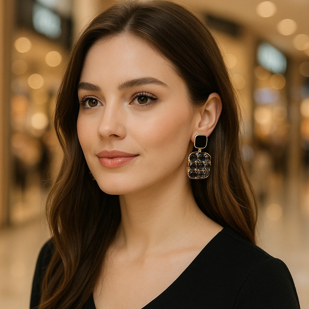 Crystal Earings Black ✨